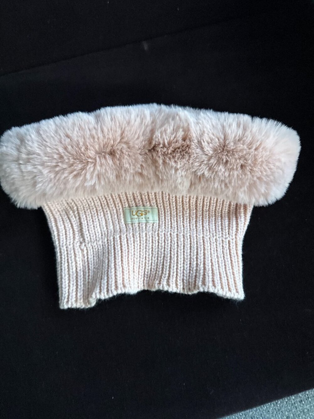 UGG Australia Cream Faux Fur Knit Neck Warmer